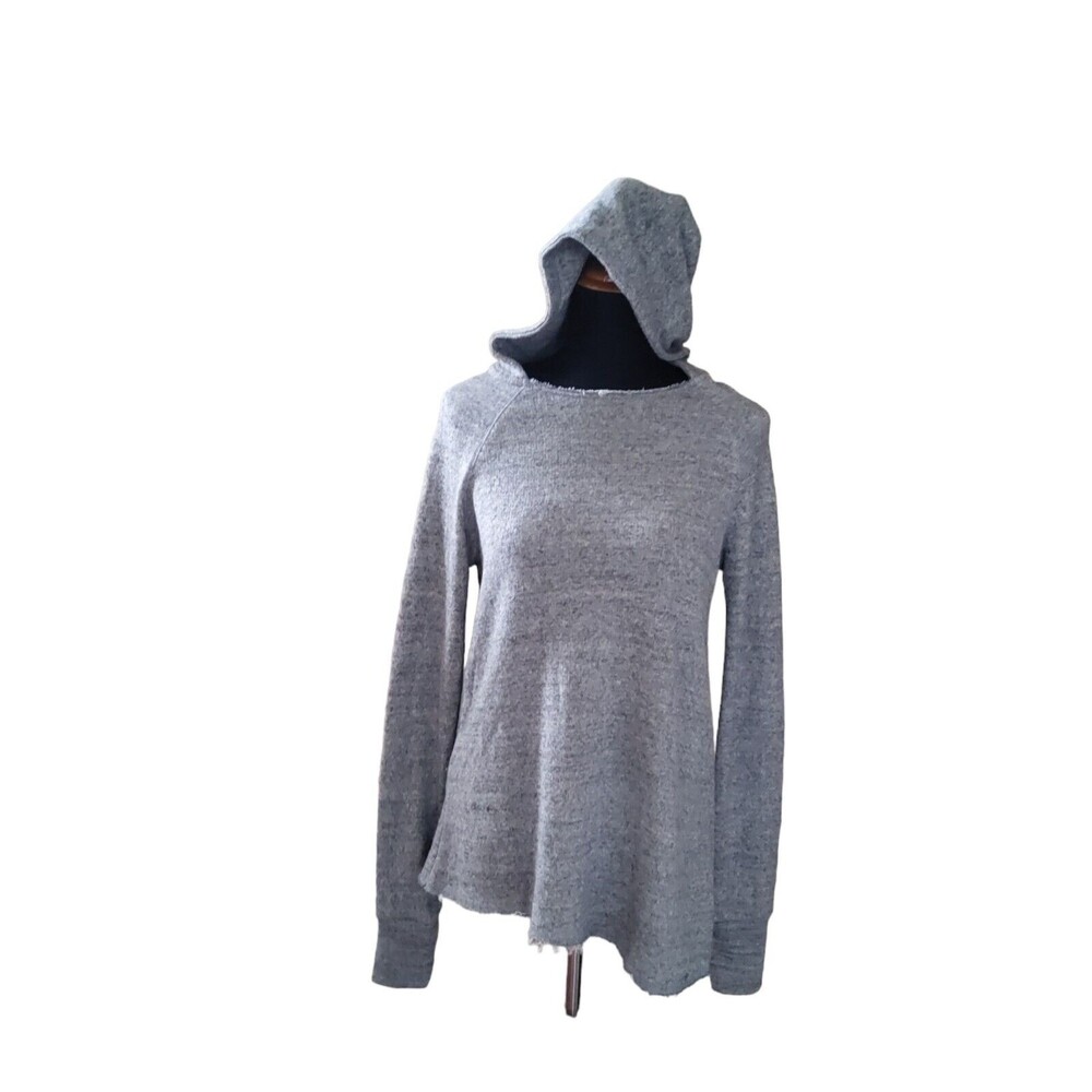 194t Hoodie Tunic Fringe Sweater Sweatshirt S Grey New